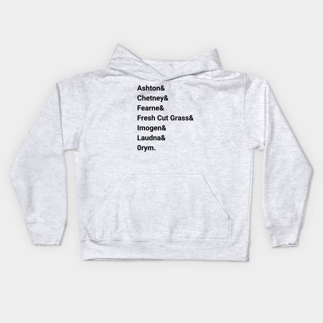 Bells Hells (black text) Kids Hoodie by Words for Nerds Design Co